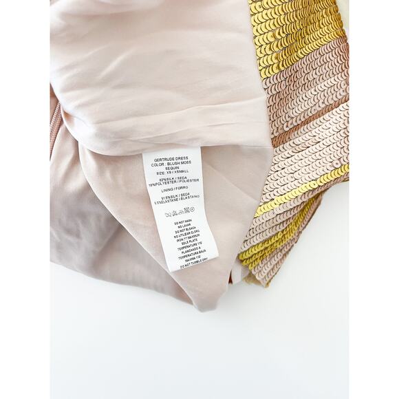 Silvia Tcherassi Gertrude Sequin Combo Mini Dress Blush Moss Sequin - Picture 10 of 10